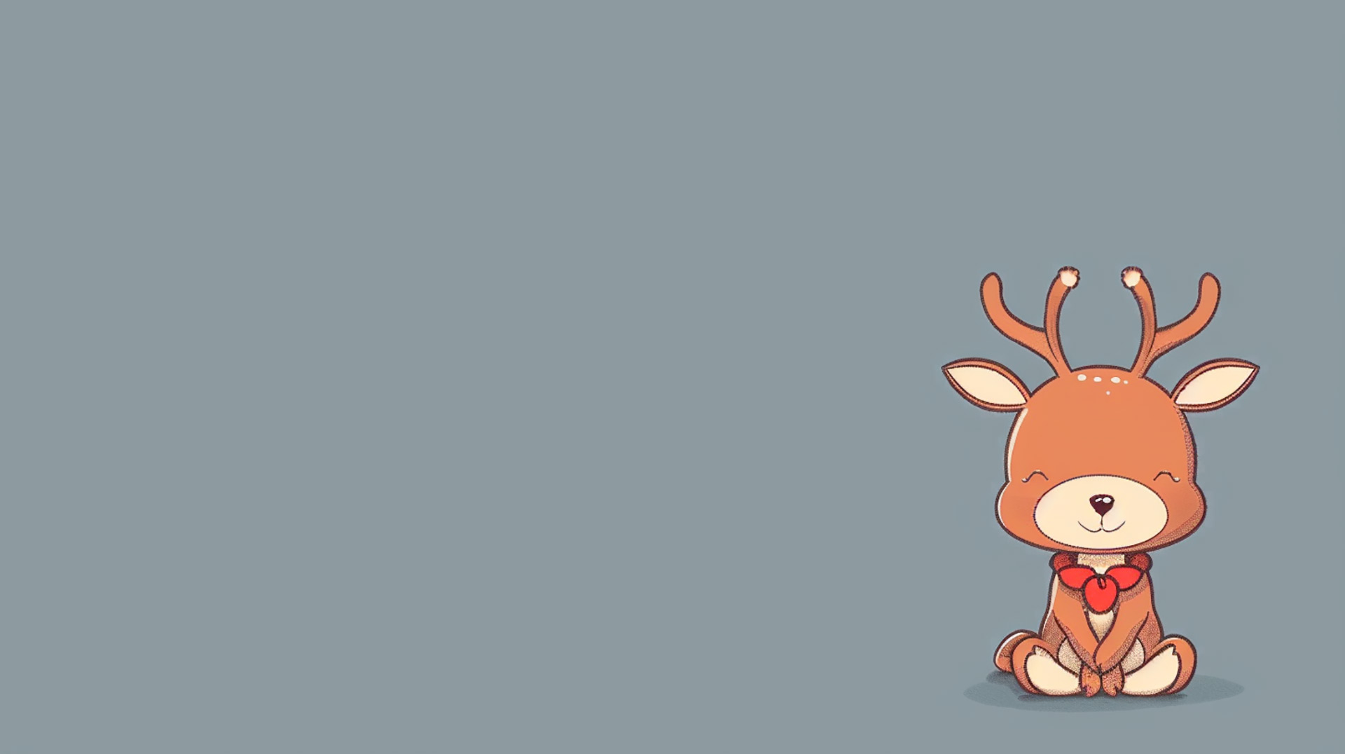 Forest Frolic: Cartoon Deer AI Desktop Wallpaper