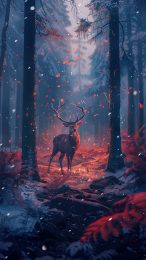 Playful Cartoon Deer and Friends Mobile Background