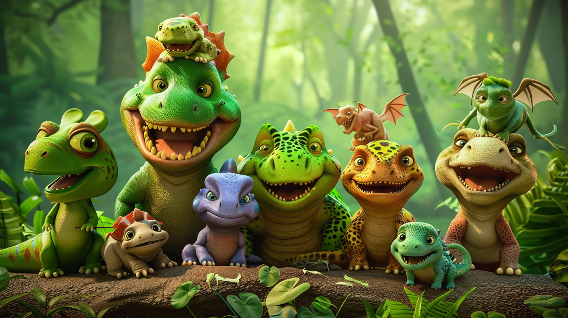 Cute Cartoon Dinosaur Ultra HD Wallpaper