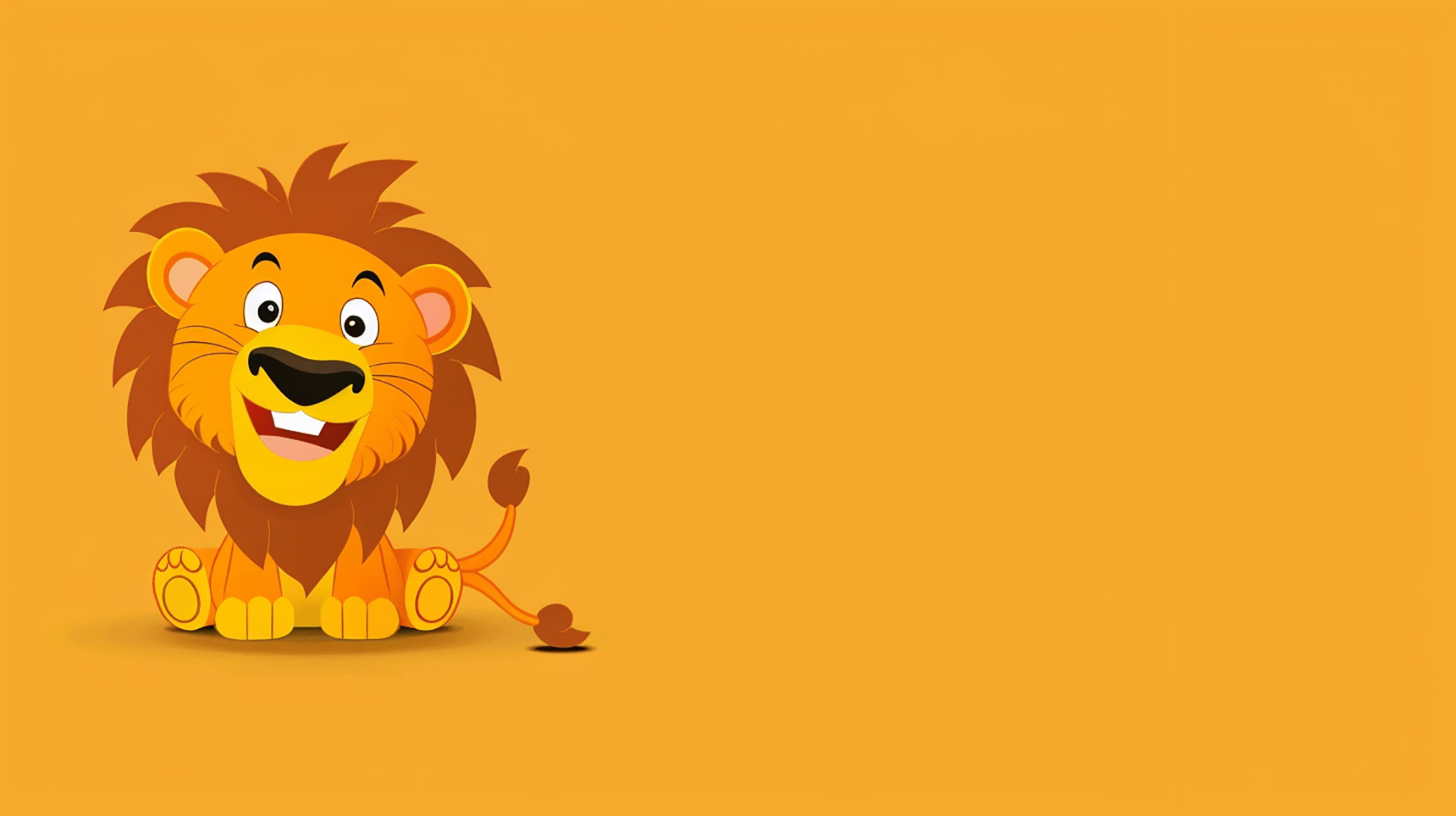 Cartoon Lion with Jungle Background