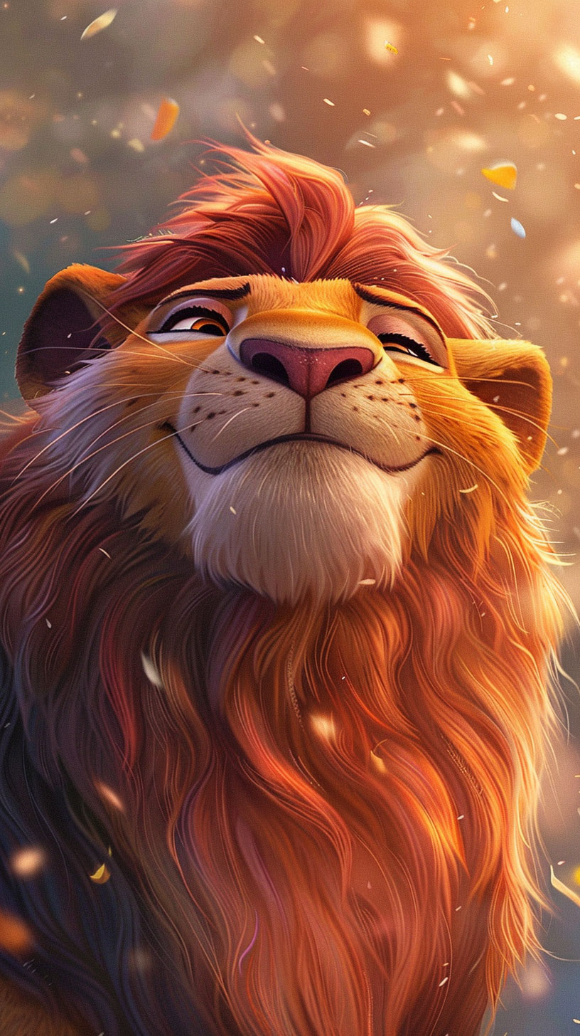 Cartoon Lion King for Mobile