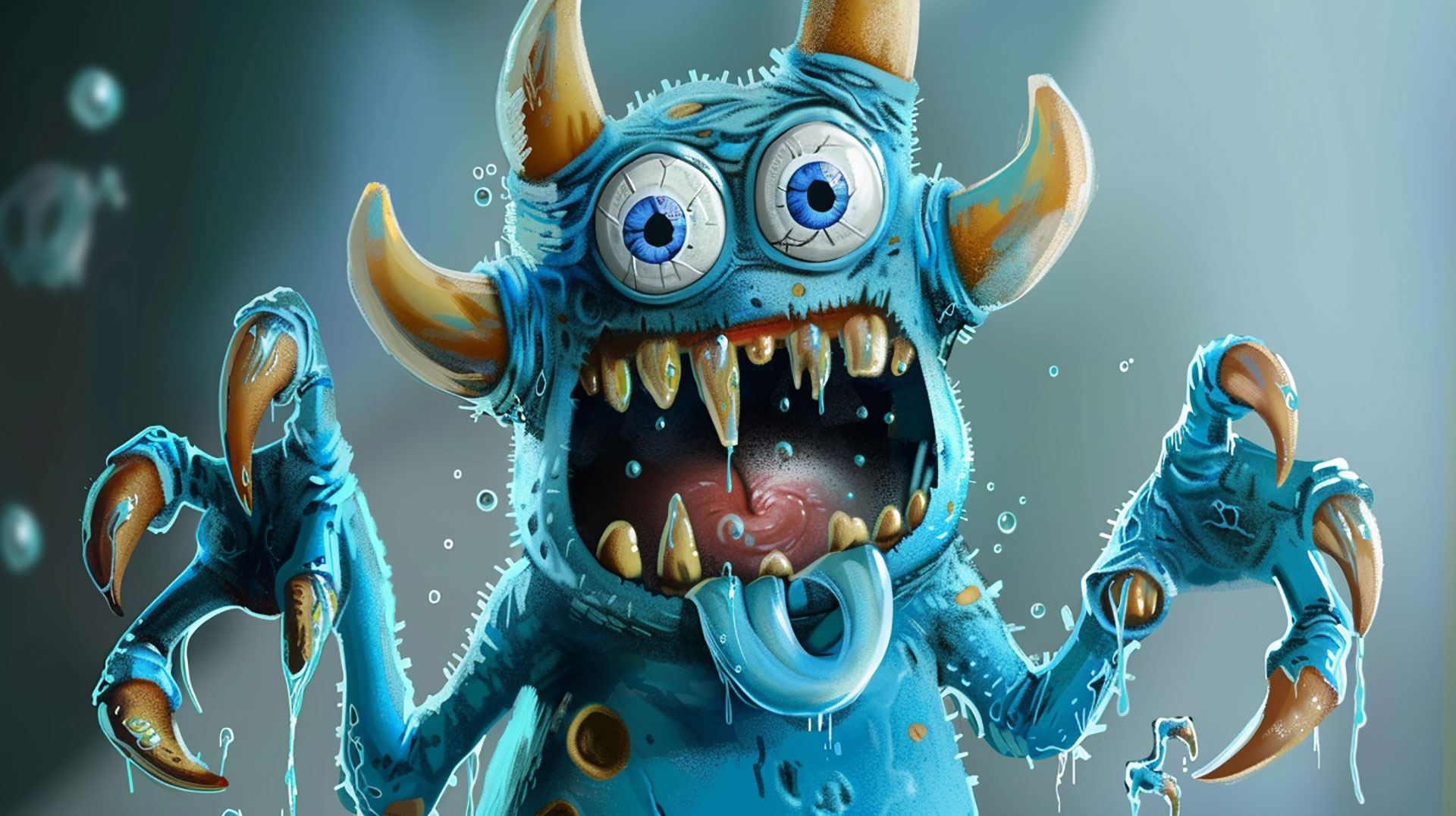 Colorful Cartoon Monster AI Image: HD Wallpaper for Desktop