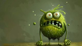 Friendly Cartoon Monster AI Image: 16:9 Desktop Background