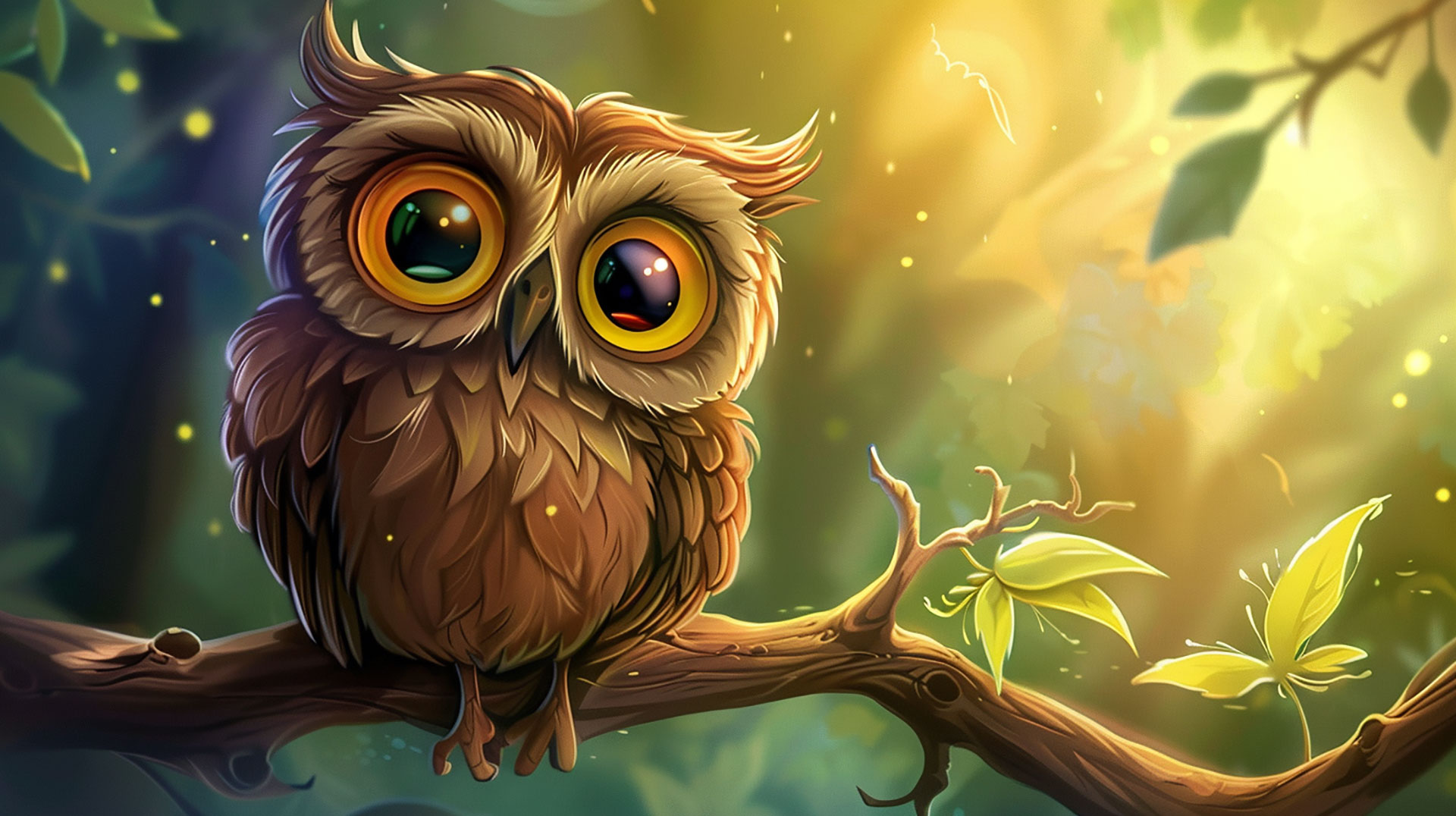 Cartoon Owl 1920x1080 Digital Background: HD