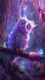 Whimsical Cartoon Owl Wallpaper for LG Phones