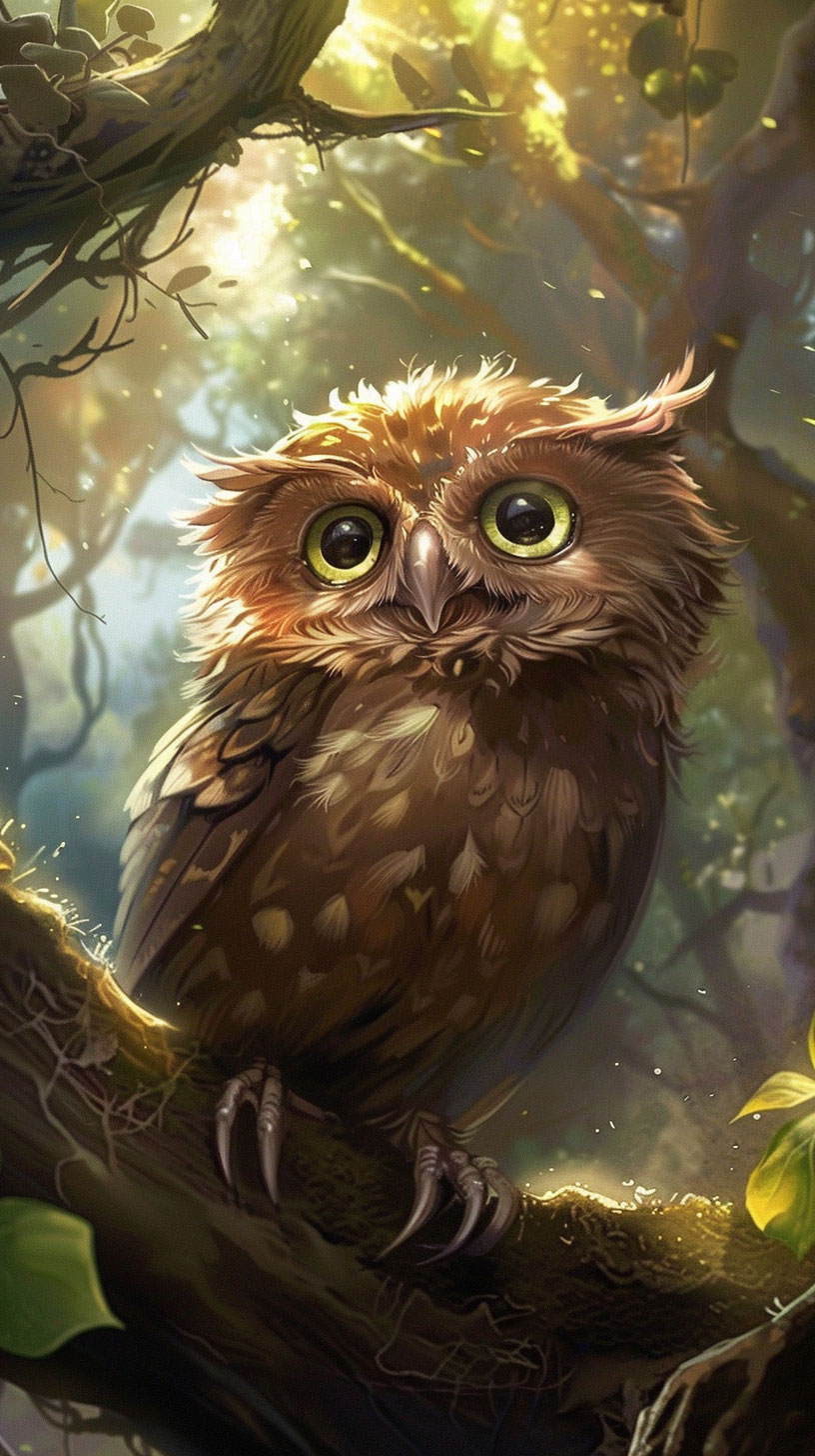 Colorful Cartoon Owl Wallpaper for Xiaomi Devices