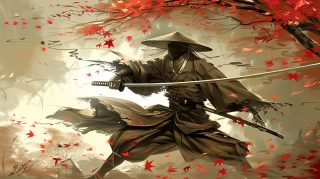 Download Cartoon Samurai AI Image: Ultra HD Wallpaper