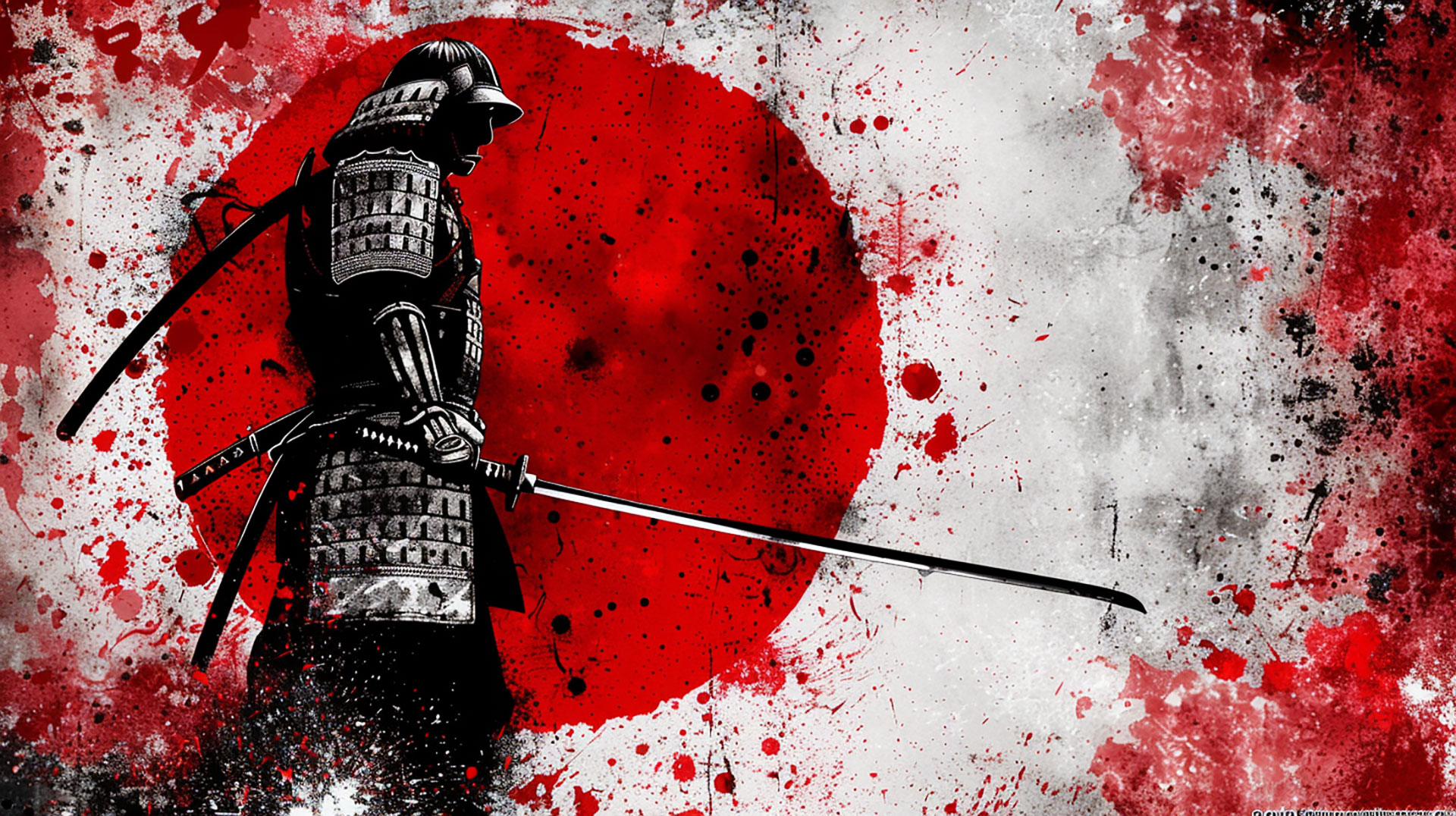 Cartoon Samurai AI Image: HD Desktop Wallpaper