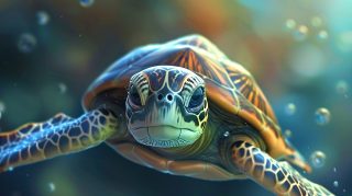 Colorful Turtle Delight: Ultra HD AI Wallpaper