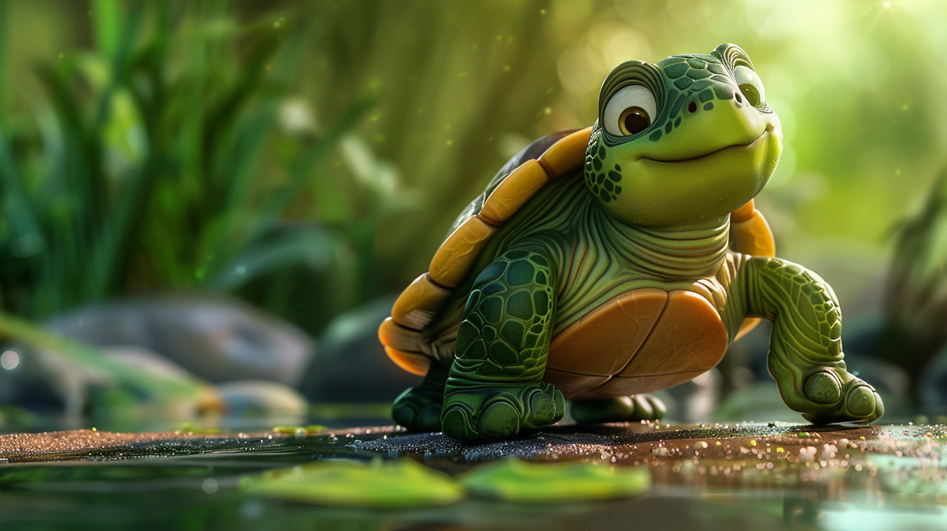 Cartoon Turtle Serenity: HD AI Image