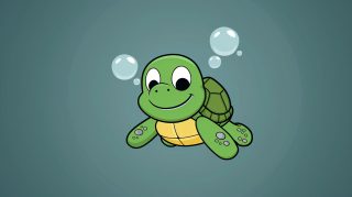 Joyful Turtle Fantasy: HD Cartoon Turtle AI Wallpaper