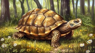 Whimsical Turtle Delight: HD Cartoon Turtle AI Wallpaper