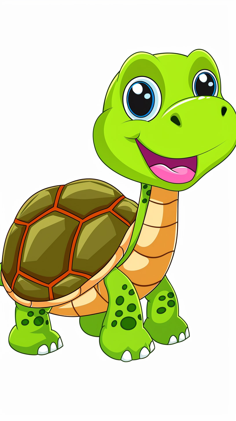 Joyful Turtle Paradise: Happy Mobile Wallpaper with Cartoon Turtle