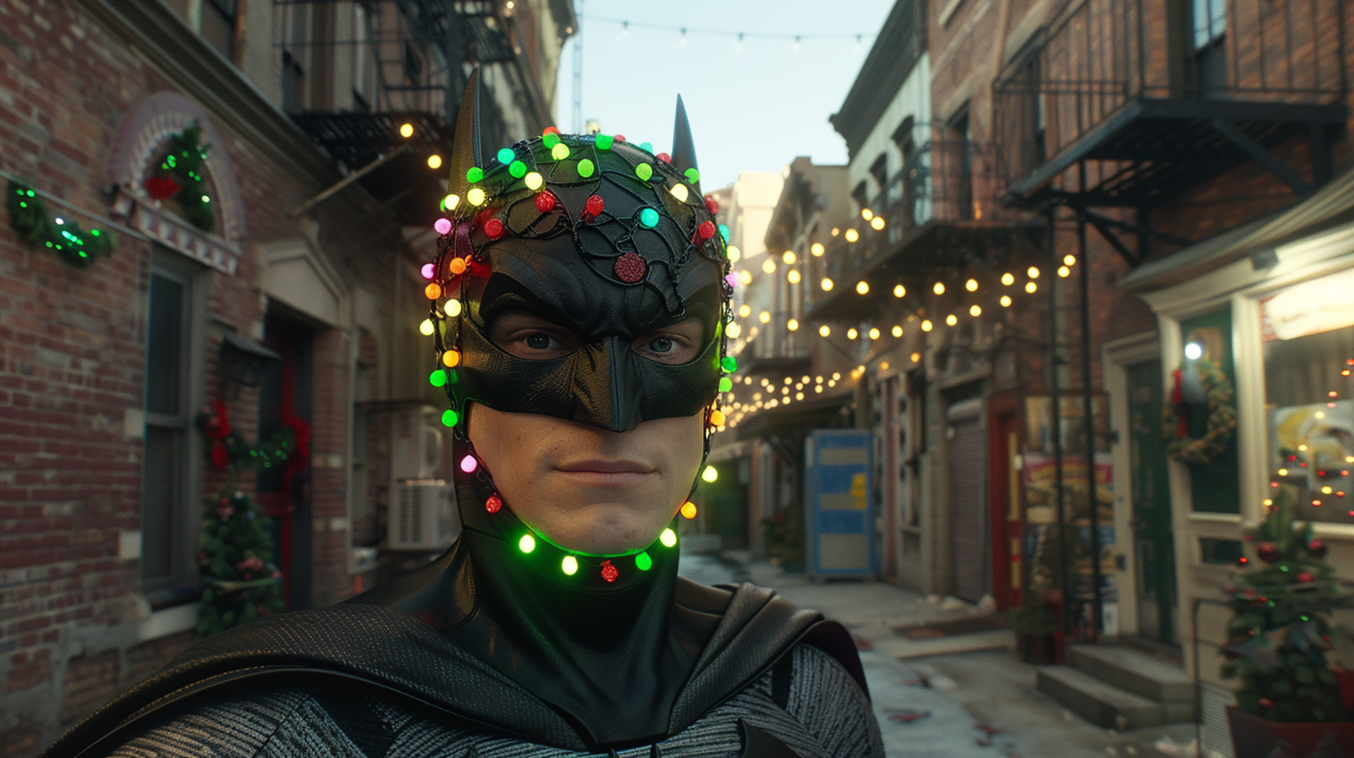 Festive Knight: HD Christmas Batman Desktop Wallpaper