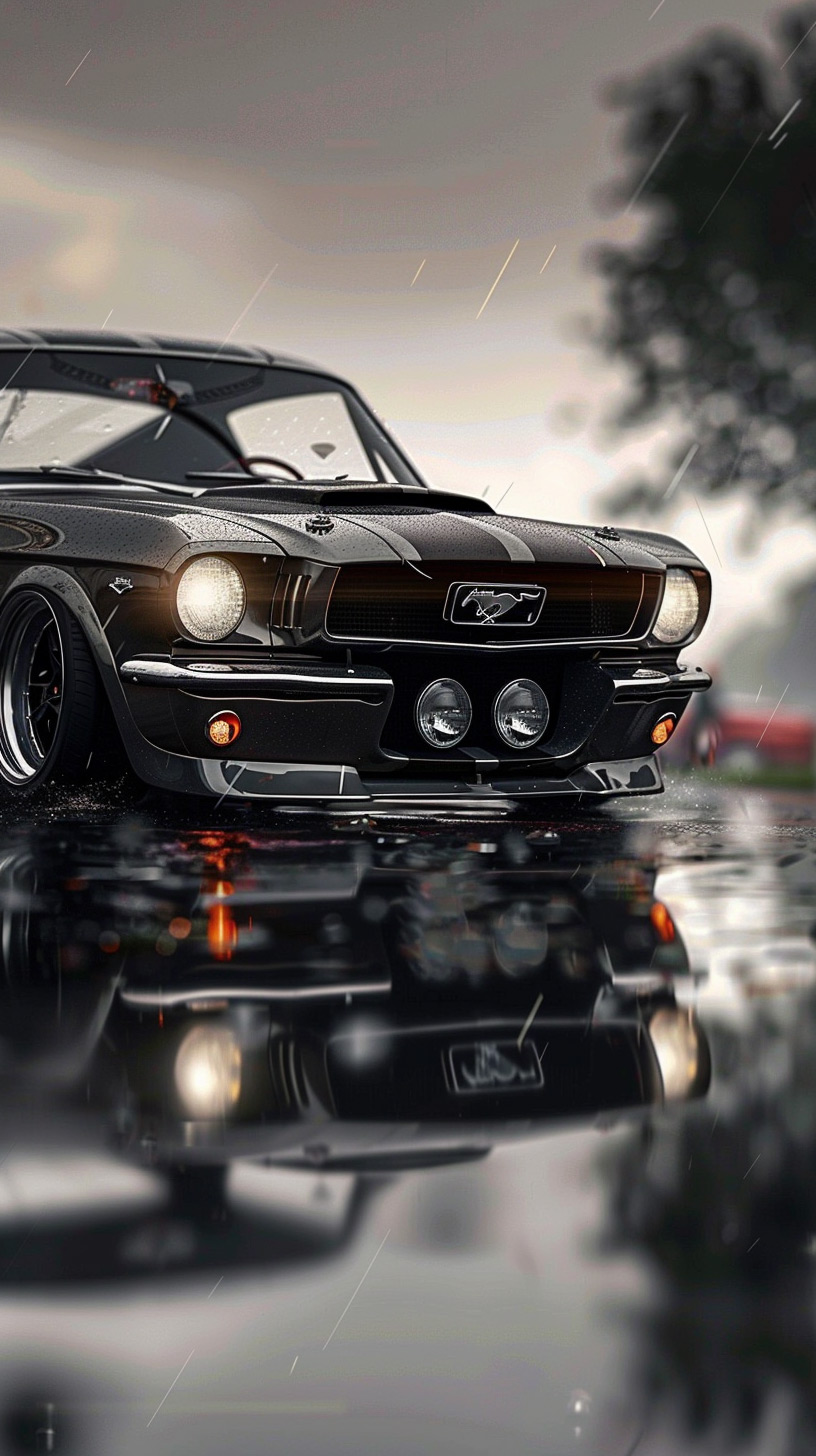 Classic Ford Mustang Convertible Mobile Background