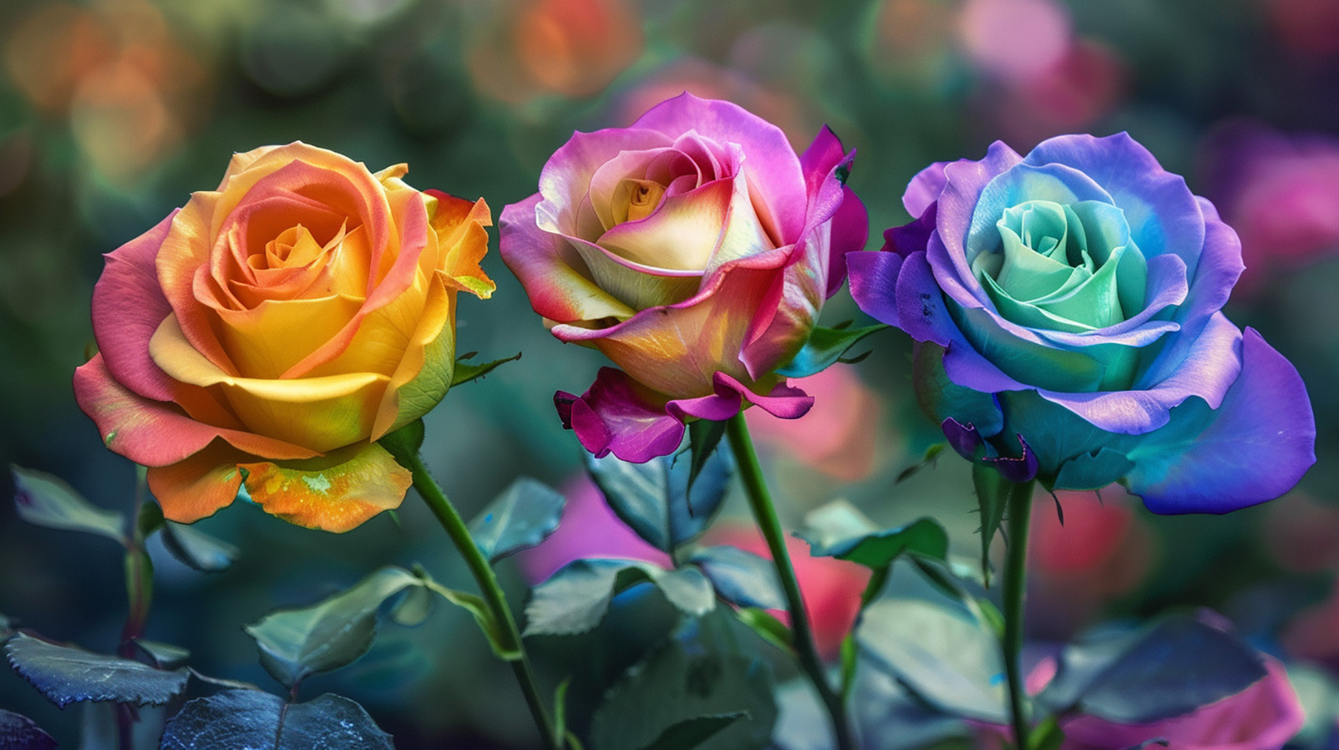 Vivid Rose Vibrance: Colorful AI Wallpaper