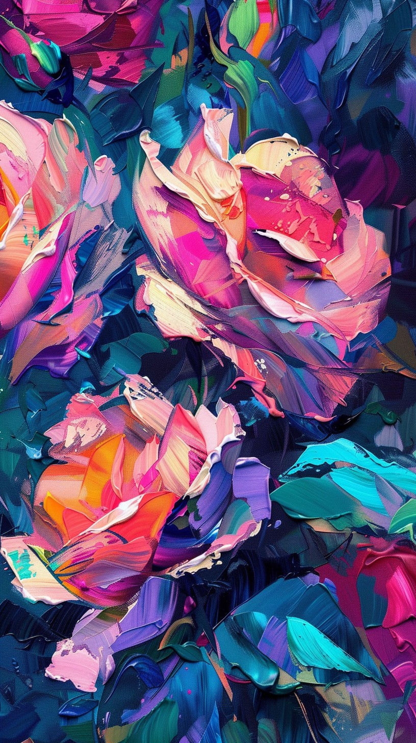 Burst of Colorful Roses: Mobile Wallpaper