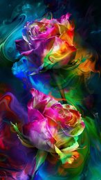 Rainbow Rose Garden: Phone Background