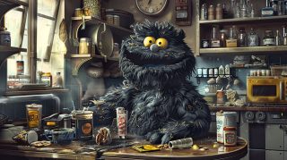 Fun Cookie Monster AI Image: Ultra HD 16:9 Wallpaper