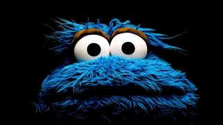 Cartoon Cookie Monster AI Image: Digital Background