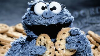 Cute Cookie Monster AI Image: HD Wallpaper for Desktop