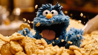 Silly Cookie Monster AI Image: Ultra HD Wallpaper