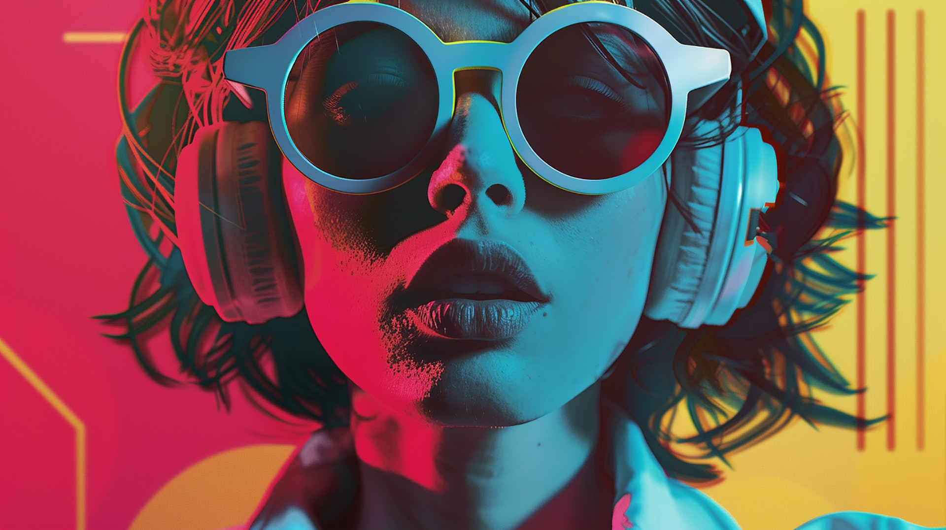 Ethereal Beats: AI Cool Music Desktop Image
