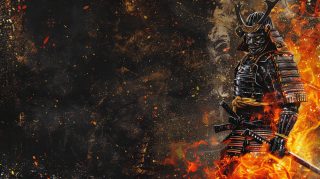 Cool Samurai AI Image: HD Desktop Wallpaper