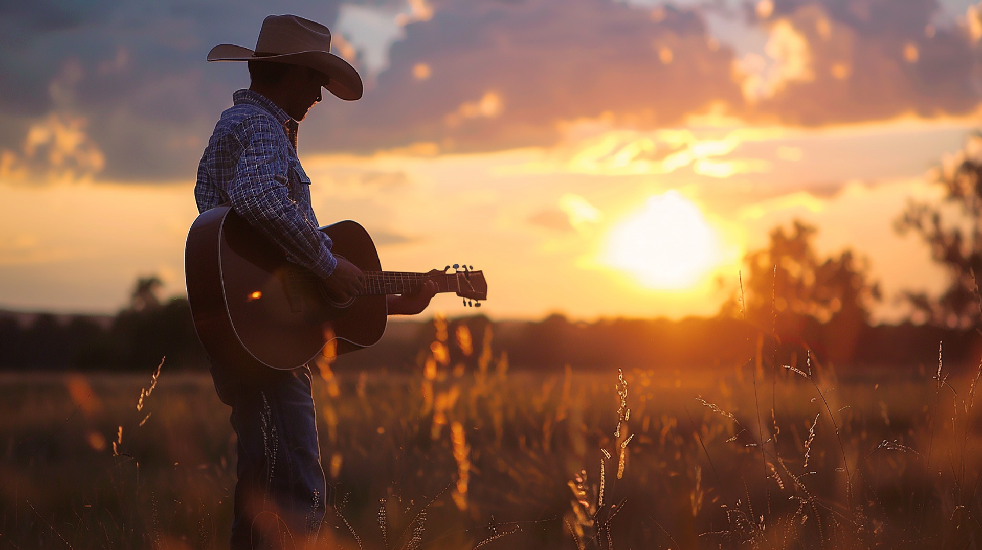 Rustic Melody: AI Country Music HD Wallpaper
