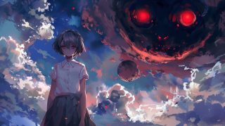 Sinister Creepy Anime Digital Background: Free Download