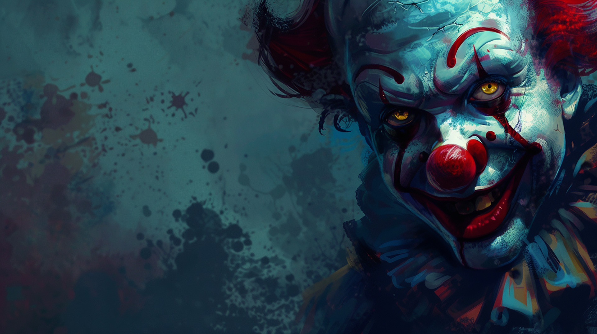 Sinister Creepy Clown Digital Background: Free Download