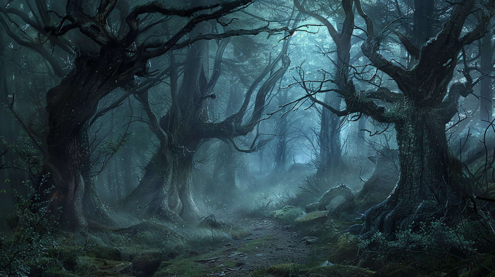 Creepy Forest Digital Background: Free Download