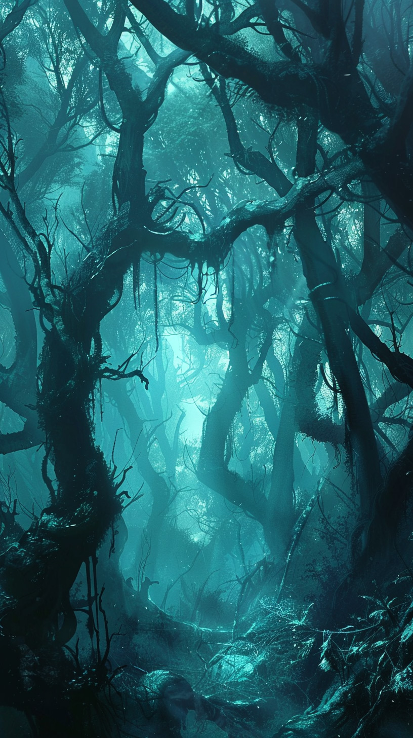 Creepy Forest Glade: 4K Mobile Background
