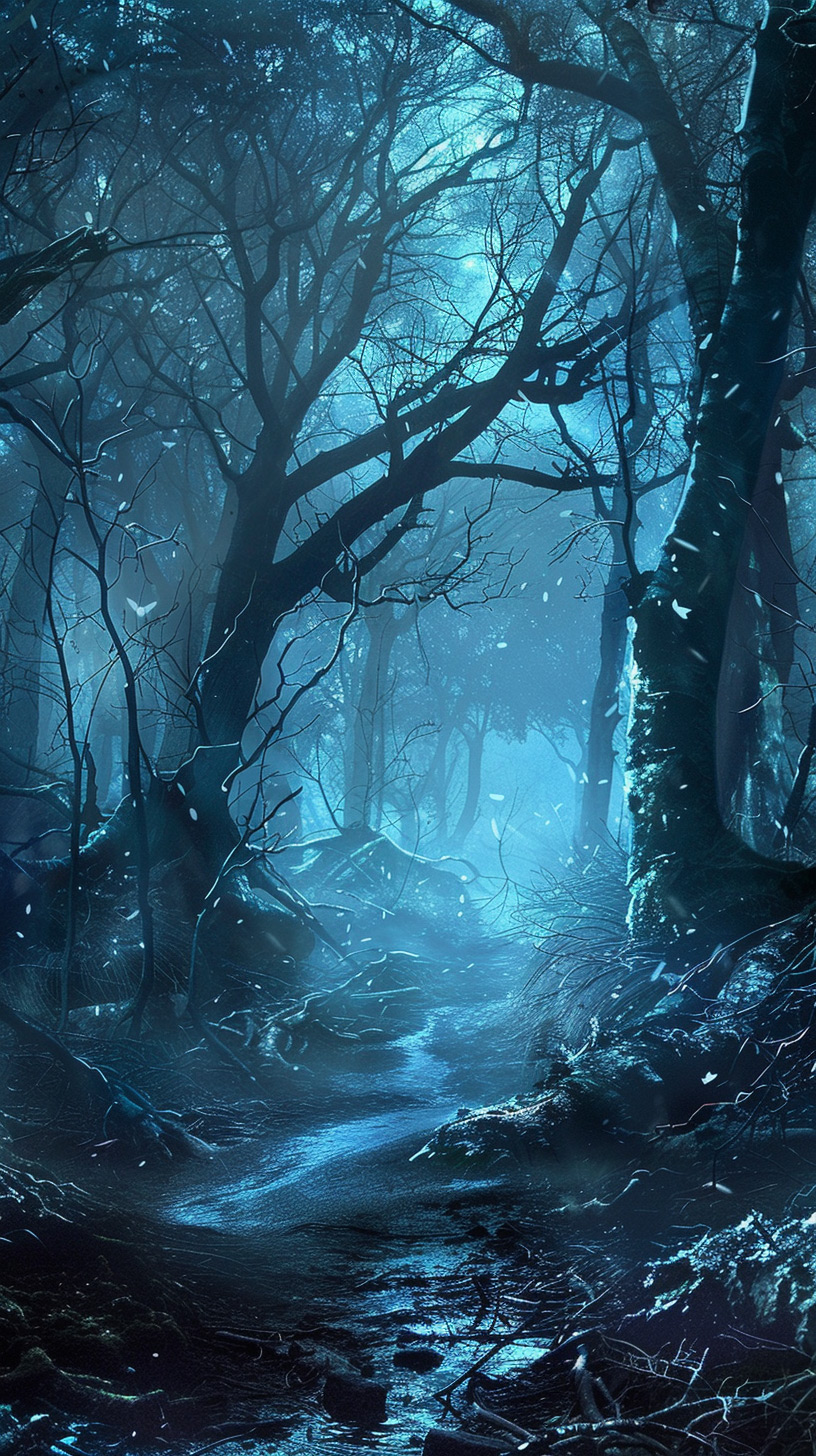 Chilling Forest Shadows: HD Mobile Wallpaper