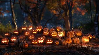 Spooky Pumpkin Faces: Ultra HD AI Image