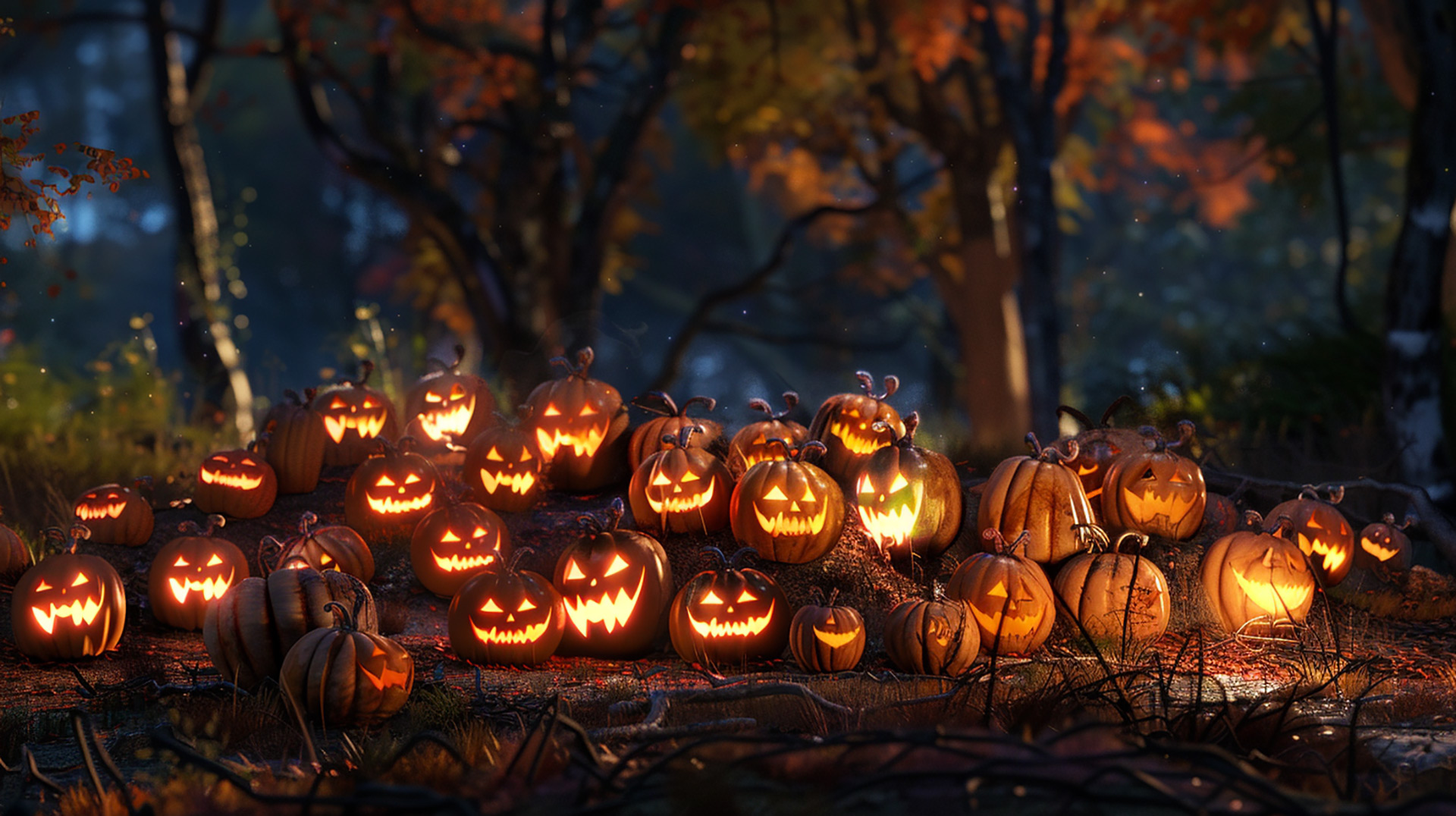 Spooky Pumpkin Faces: Ultra HD AI Image