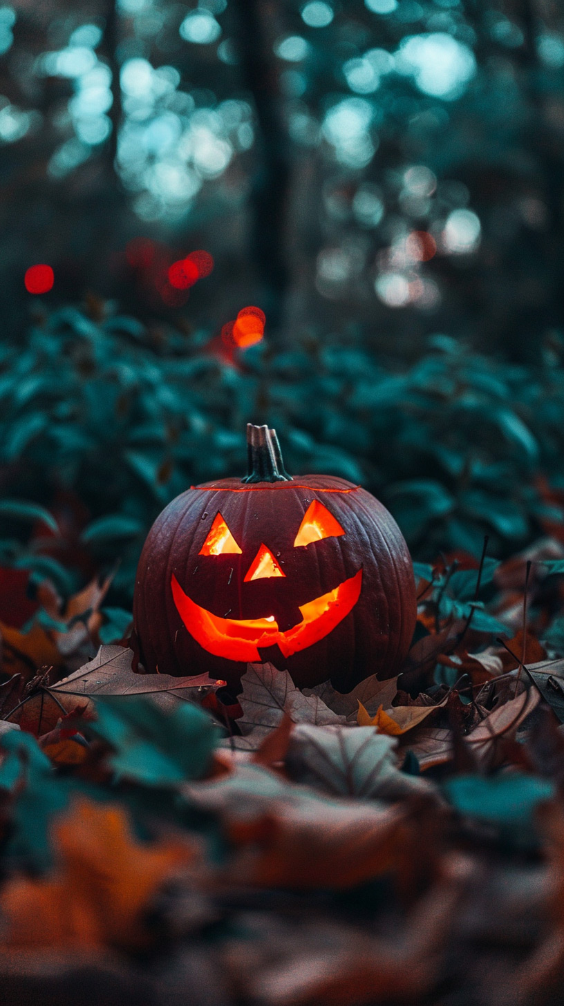 Creepy Pumpkin with Sharp Teeth HD Background