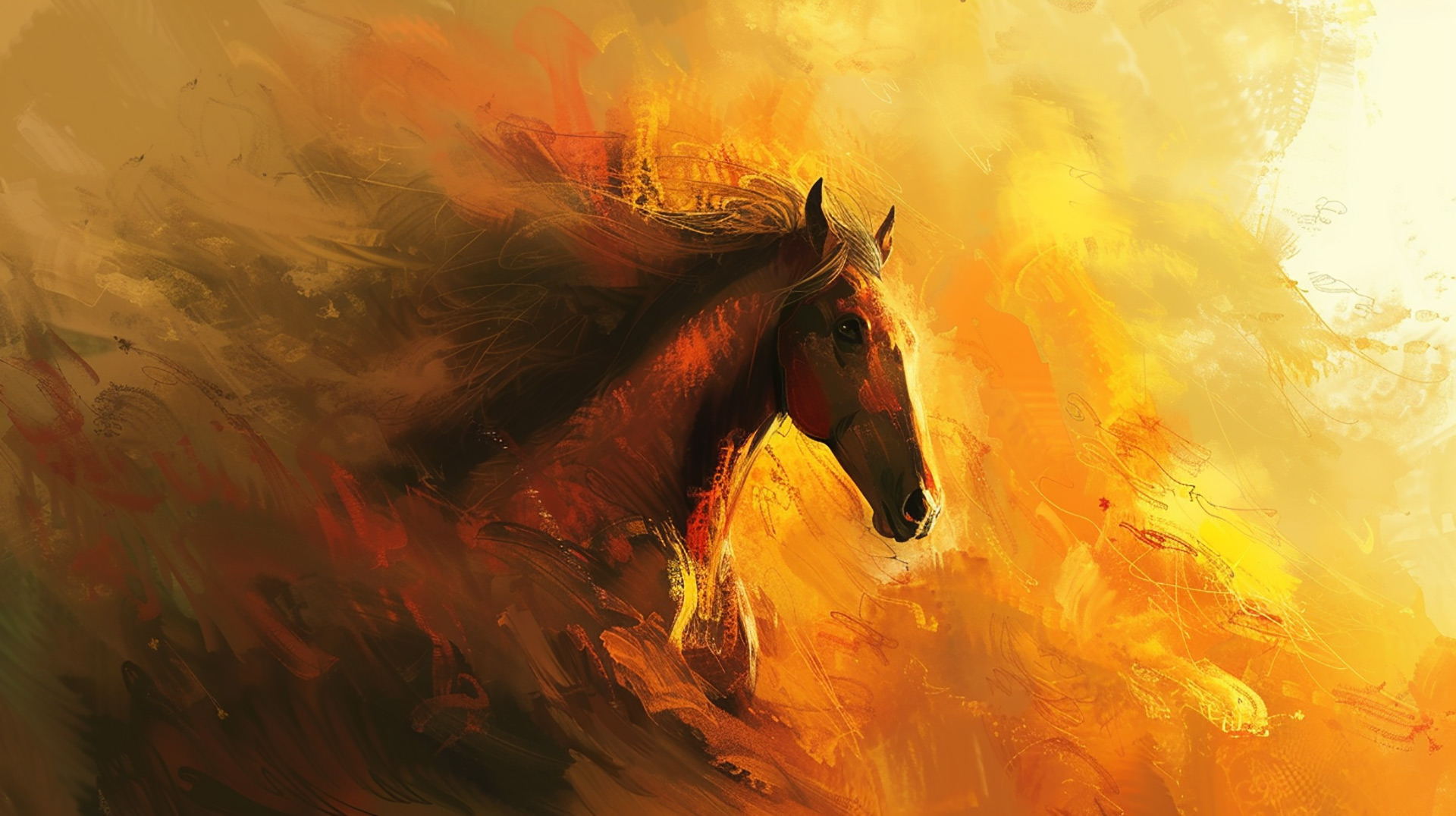 Sweet Mare: AI Horse 1920x1080 Wallpaper