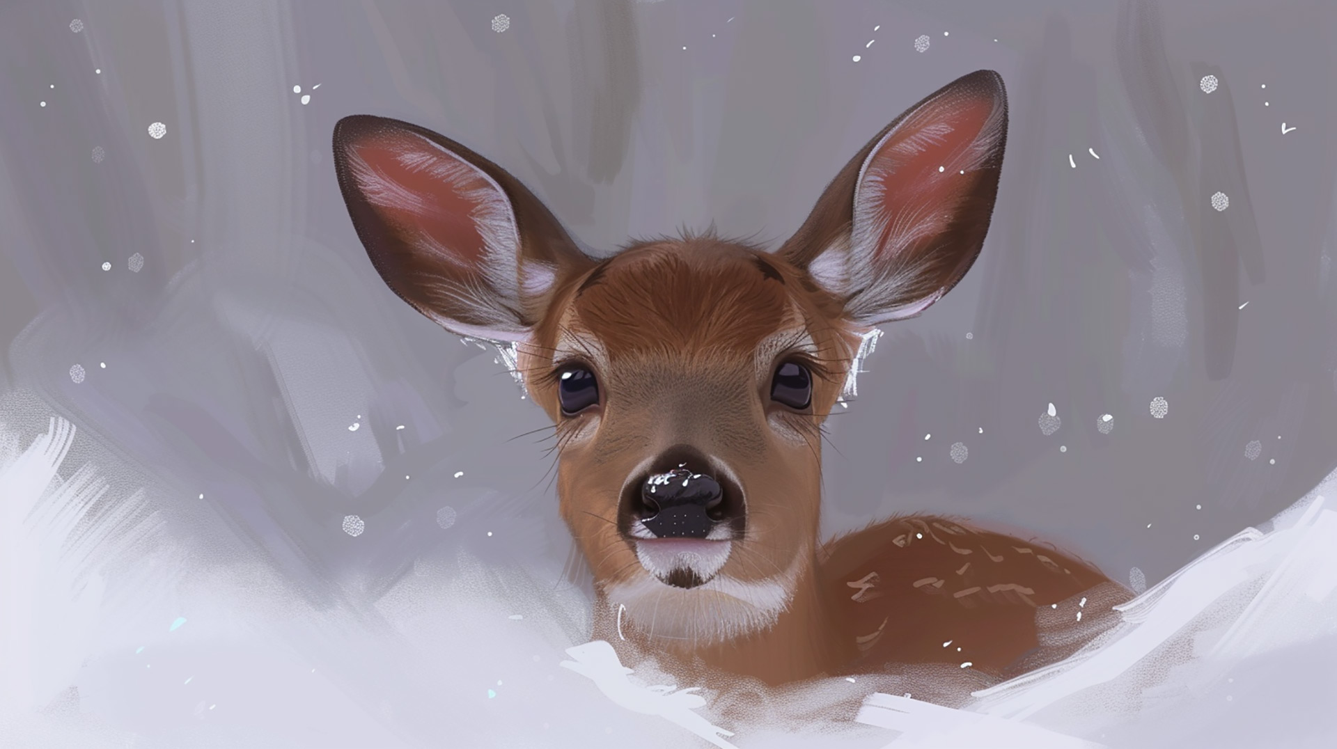 Adorable Fawn: AI-Created Cute Deer Wallpaper