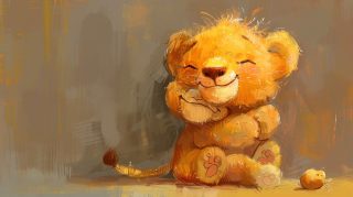 Charming Lion Cub Portrait Wallpaper