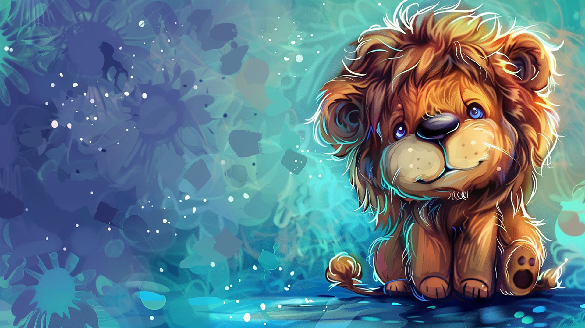 Playful Lion Cub Background