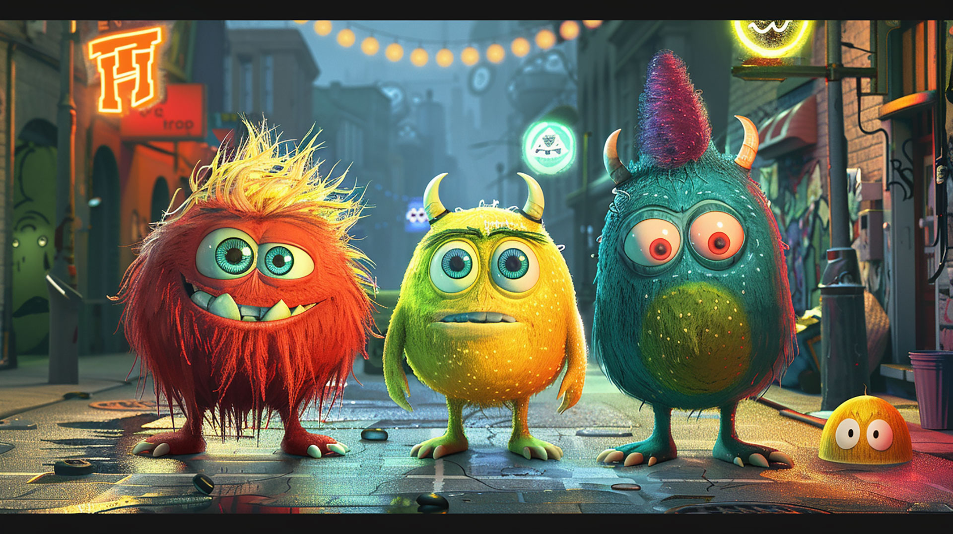 Cute Monster AI Image: HD Desktop Wallpaper