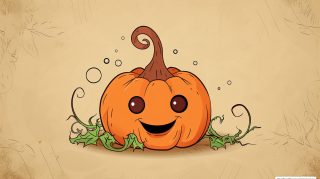 Cute Pumpkin Family: 4K Desktop Background