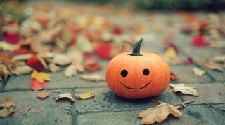 Adorable Smiling Pumpkins: AI HD Wallpaper