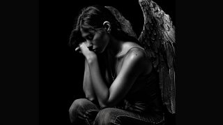 Mysterious Dark Angel Digital Background