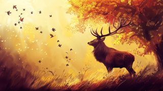 Wildwood Wonders: AI-Designed Deer Wallpaper