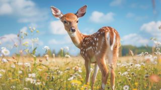 Serene Woodlands: AI-Rendered Deer Image Wallpaper