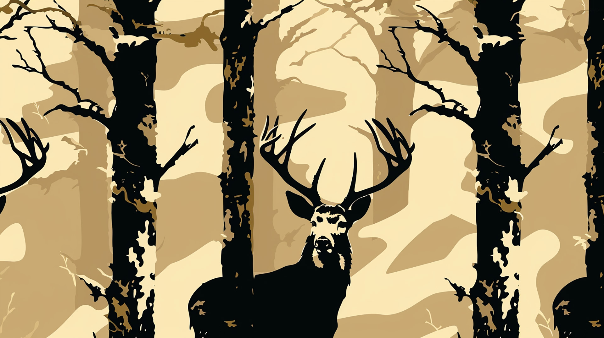 Woodland Hideaway: Camo Deer Desktop Wallpaper