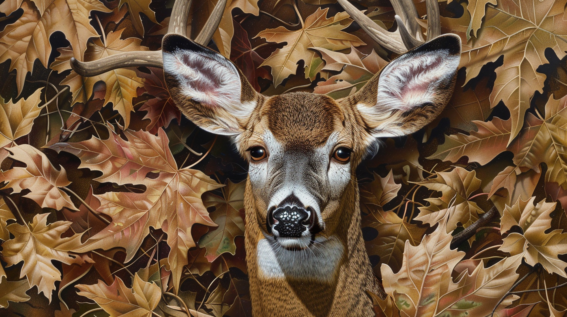 Nature's Disguise: Camo Deer Digital Background