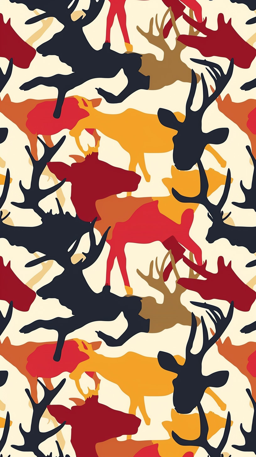 Realistic Deer Camo Pattern Mobile Background